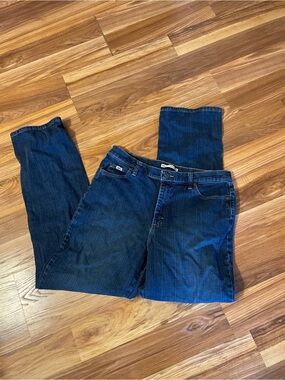 Lee Women's Straight Leg Jeans in Dark Blue Denim